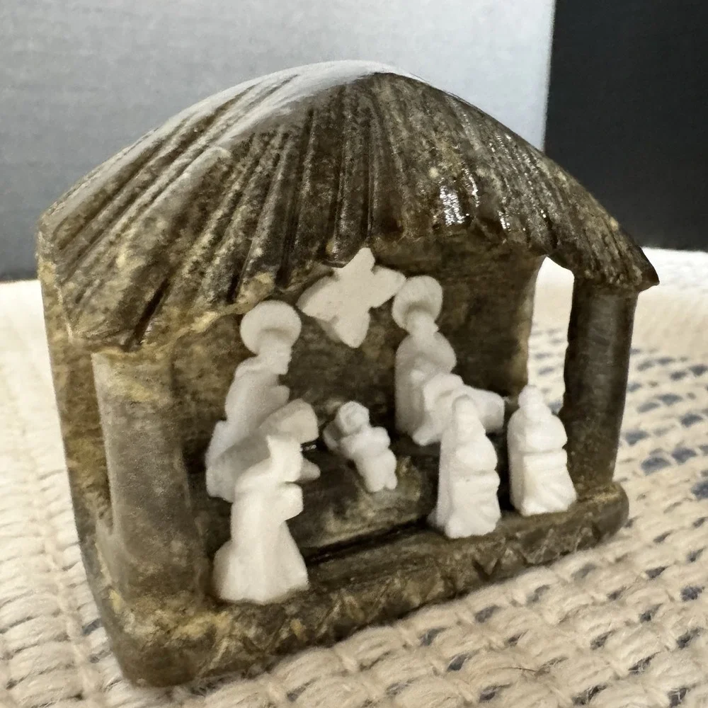 Nativity Hand Carved Stone Christmas Jesus Mary Joseph Wise Men Star Peru